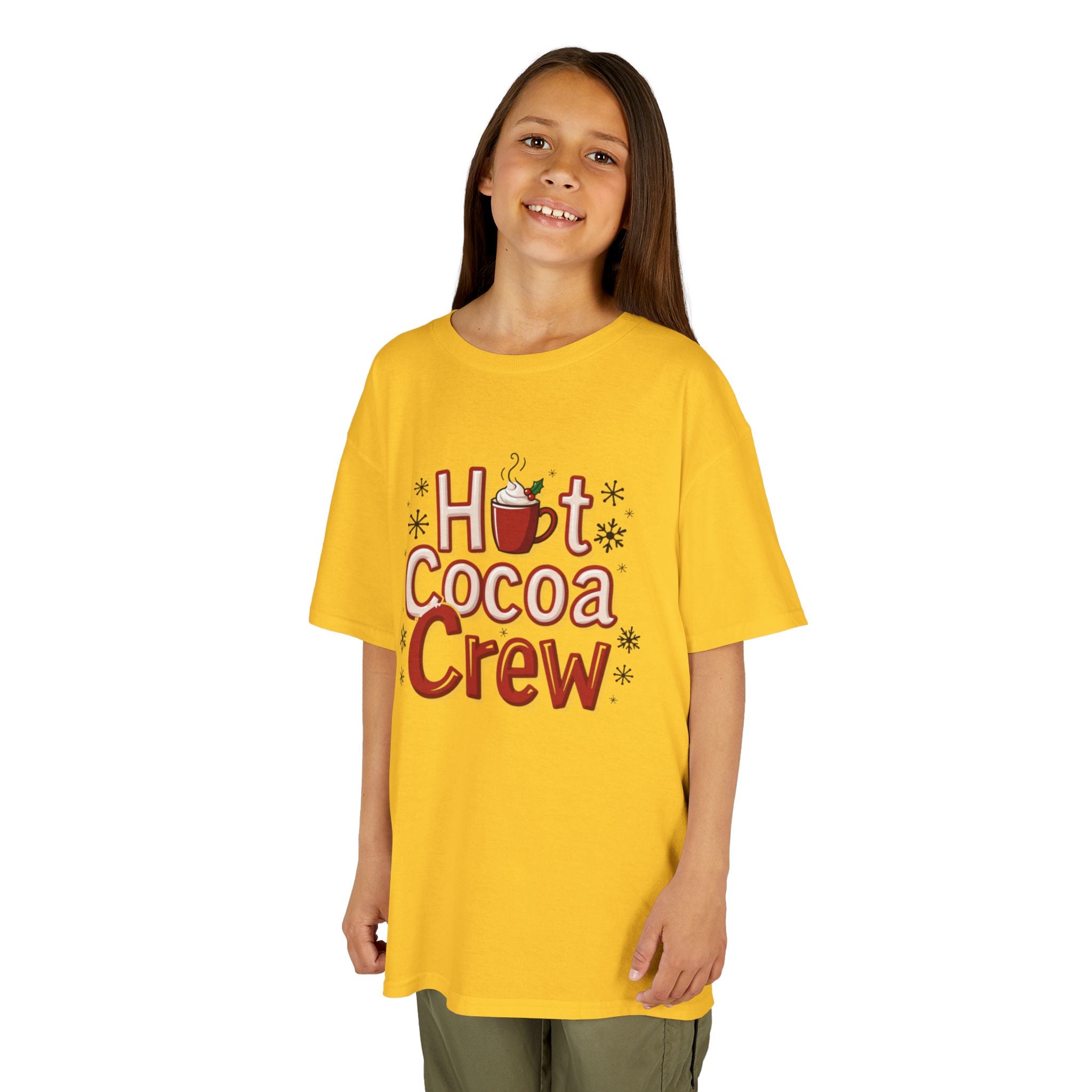 Hot Cocoa Crew T-Shirt, Cozy Christmas Family Matching Gift, Cute Winter Holiday Hot Chocolate Graphic Tee