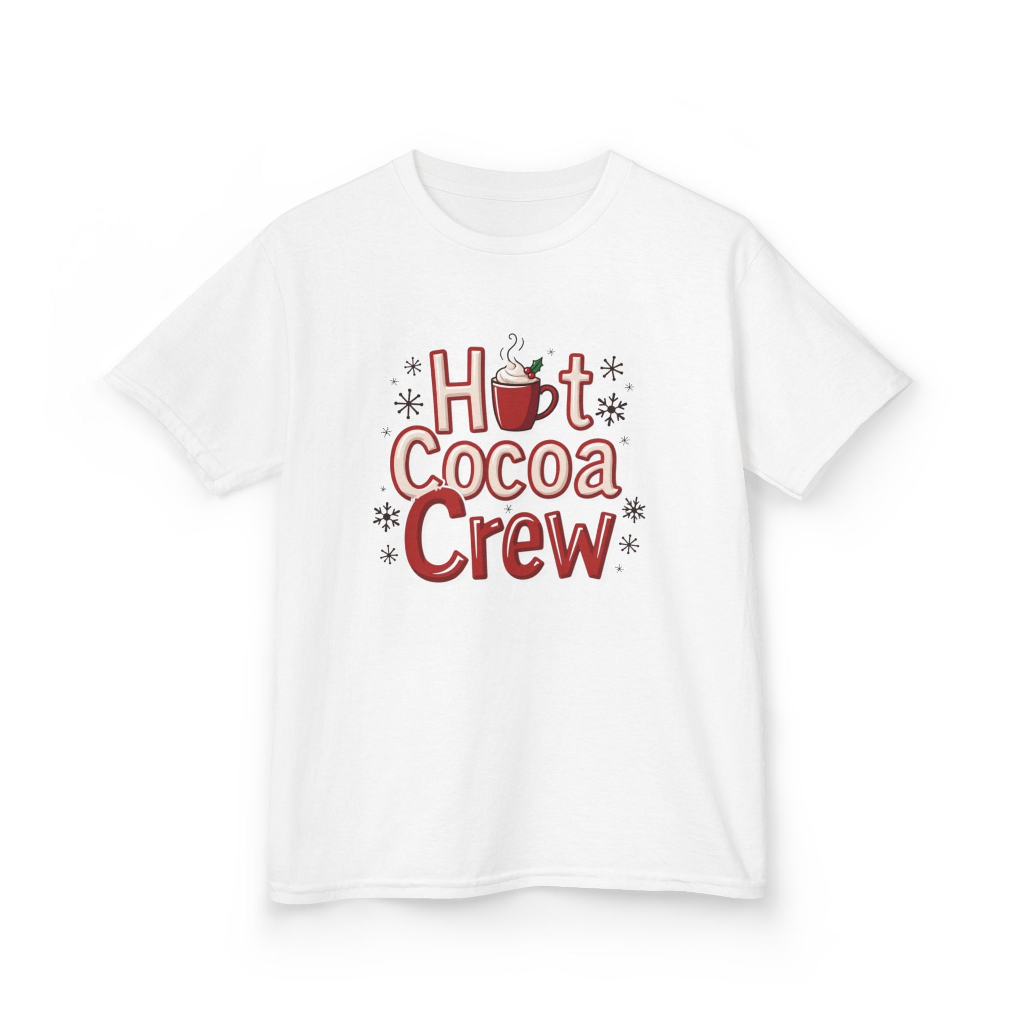 Hot Cocoa Crew T-Shirt, Cozy Christmas Family Matching Gift, Cute Winter Holiday Hot Chocolate Graphic Tee