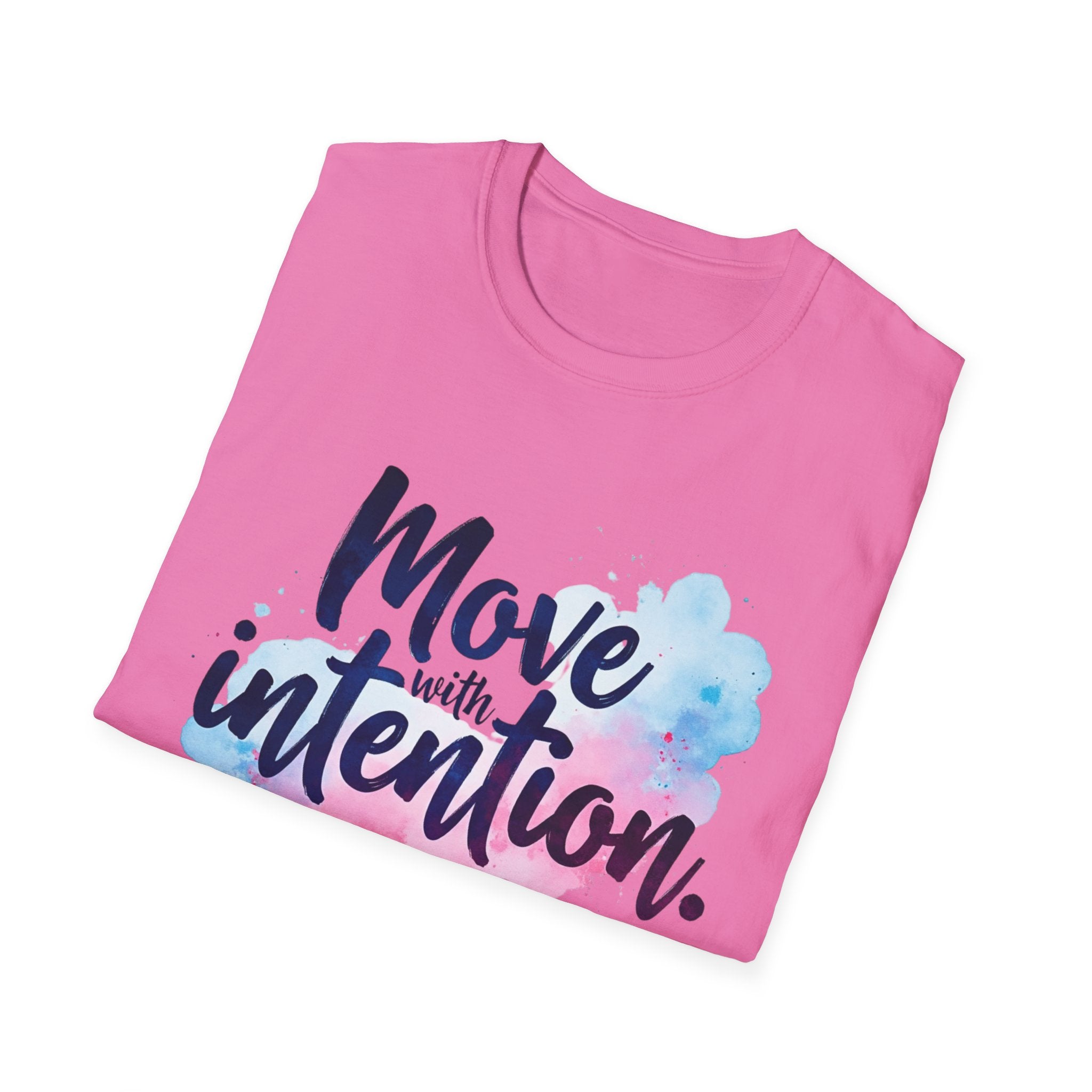 Move With Intention T-Shirt, Mindfulness Motivation Gift, Positive Affirmation Graphic Tee, Inspirational Yoga Top