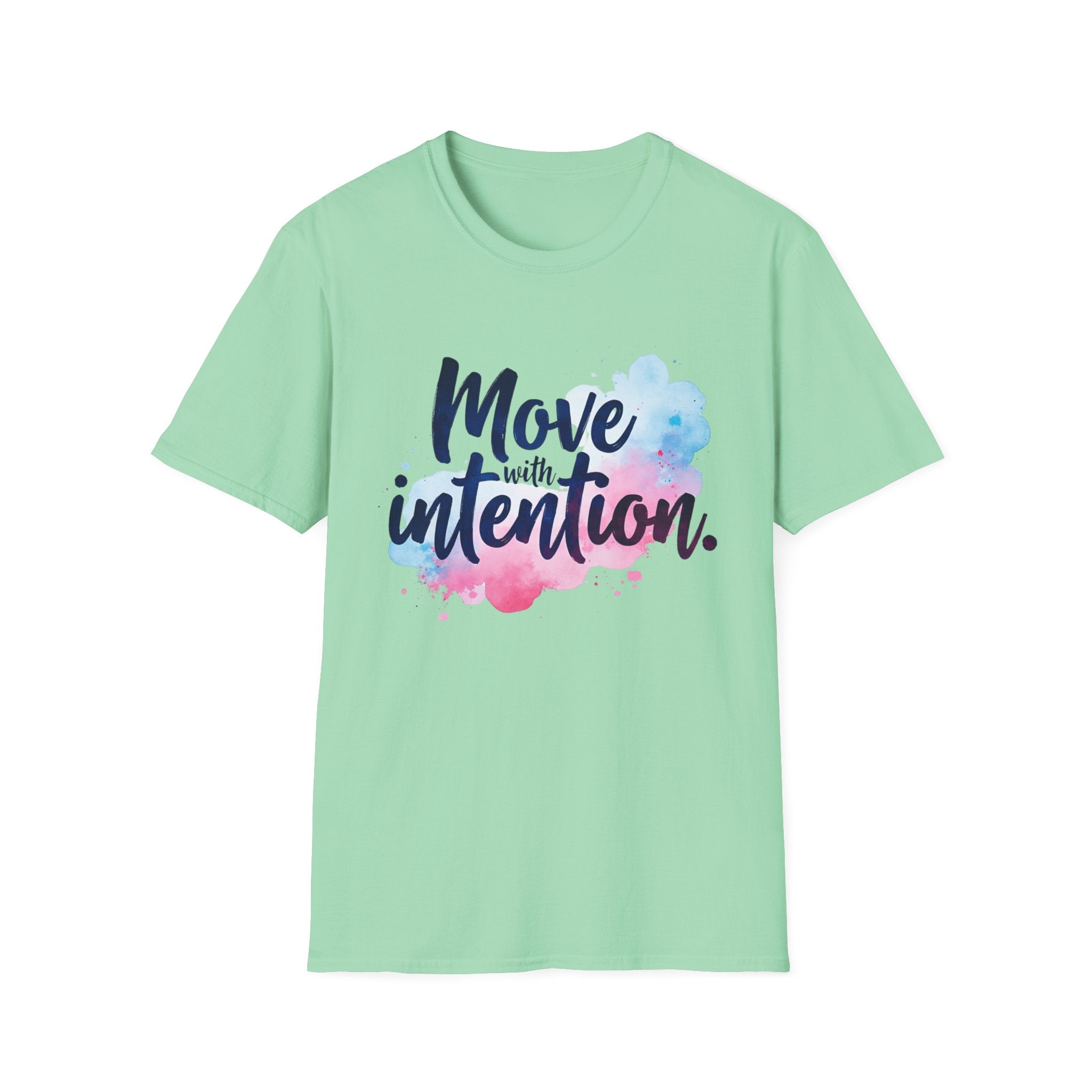 Move With Intention T-Shirt, Mindfulness Motivation Gift, Positive Affirmation Graphic Tee, Inspirational Yoga Top