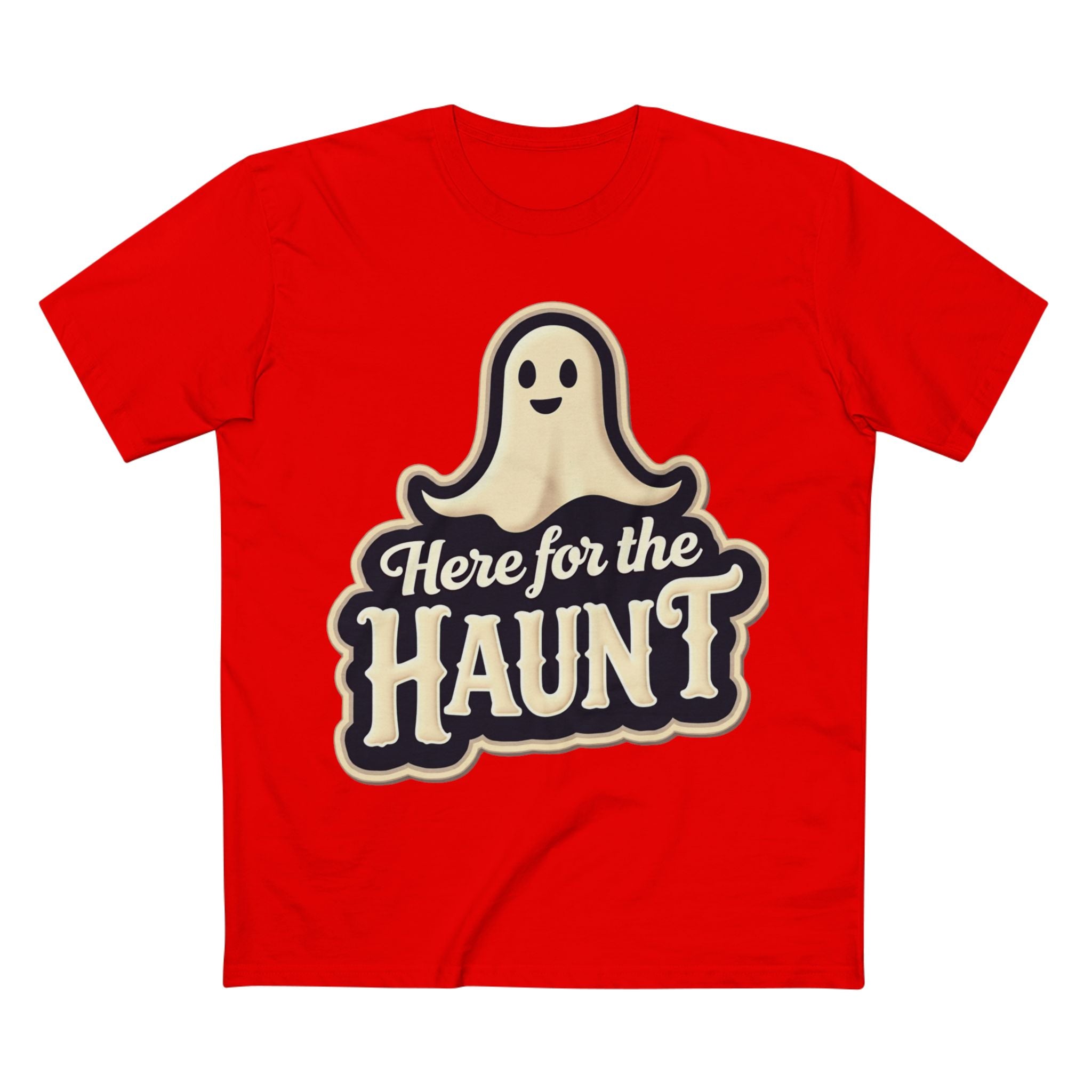 Halloween Party Tee, Cute Ghost Here for the Haunt Gift, Trendy Spooky Vibes T-Shirt