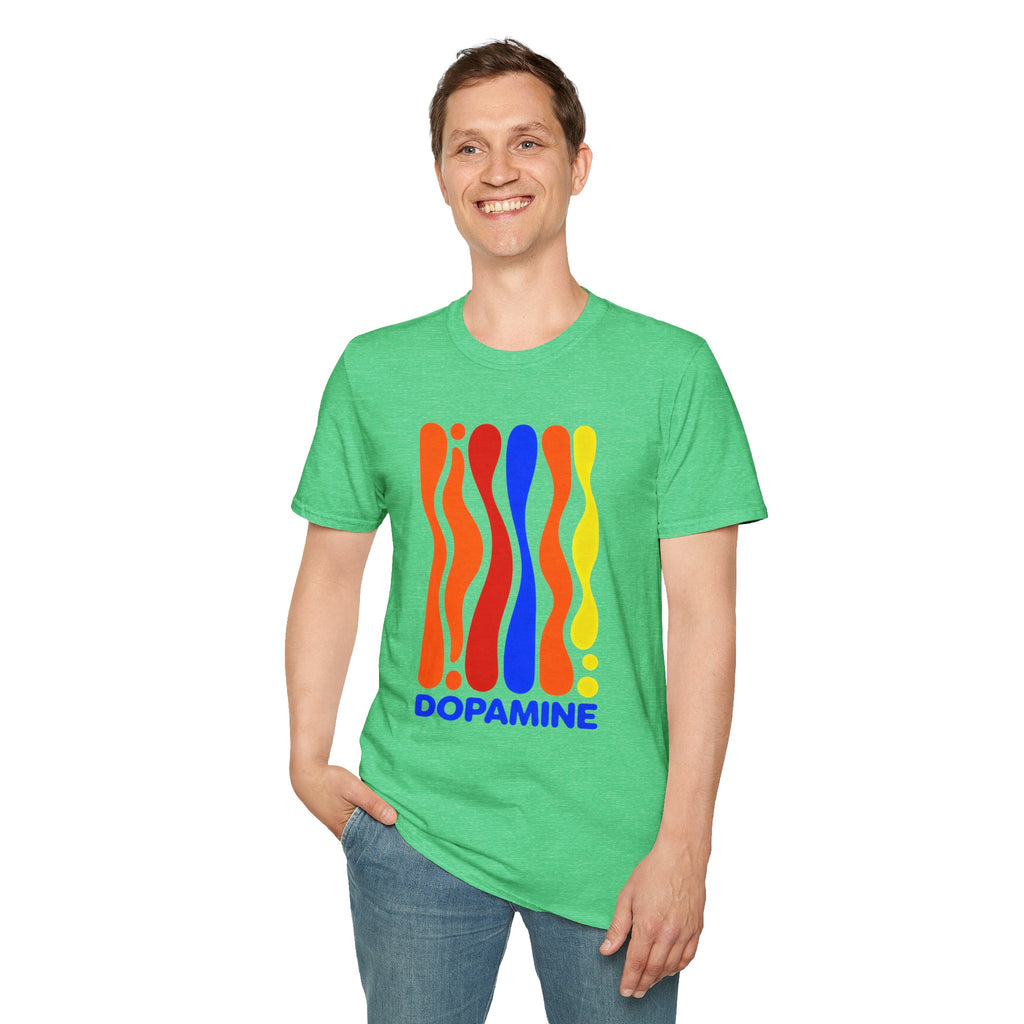 DOPAMINE T-Shirt, Retro Psychedelic Vibes Gift, Colorful Trippy Aesthetic Graphic Tee, Positive Mindset Streetwear Shirt