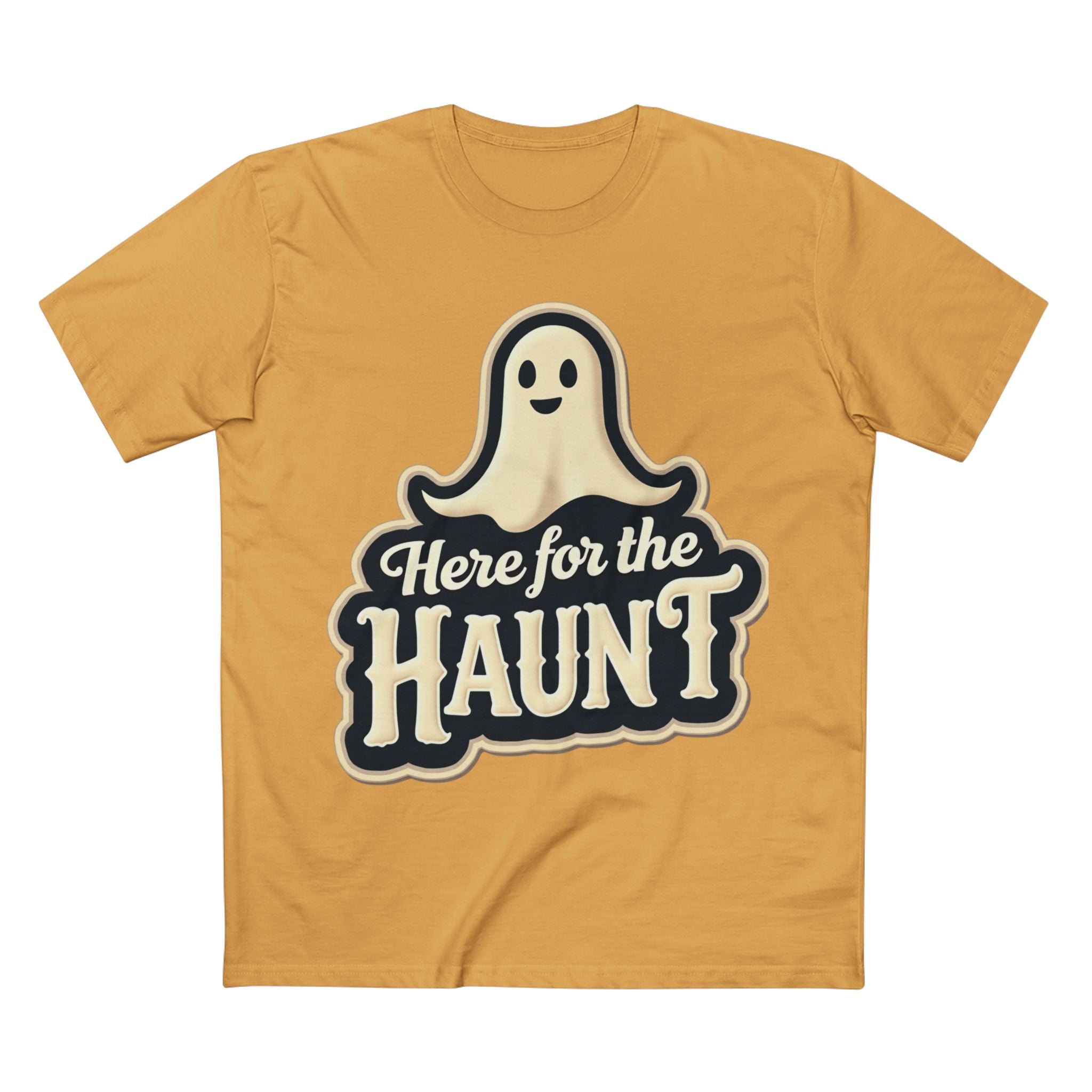 Halloween Party Tee, Cute Ghost Here for the Haunt Gift, Trendy Spooky Vibes T-Shirt