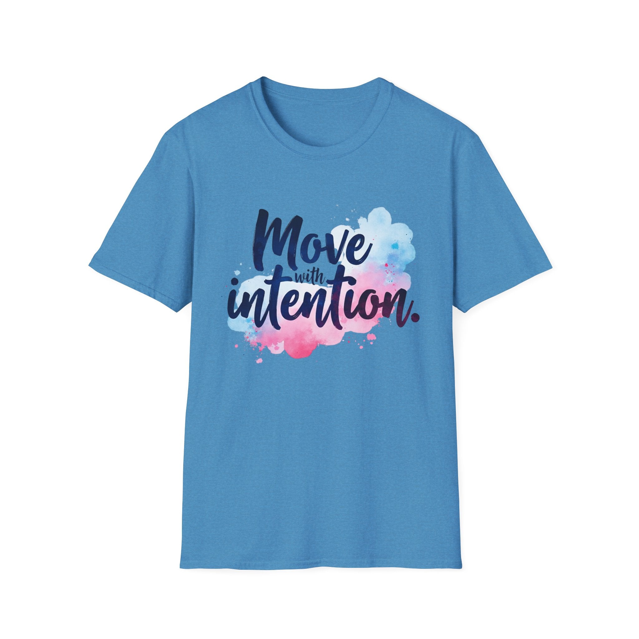 Move With Intention T-Shirt, Mindfulness Motivation Gift, Positive Affirmation Graphic Tee, Inspirational Yoga Top