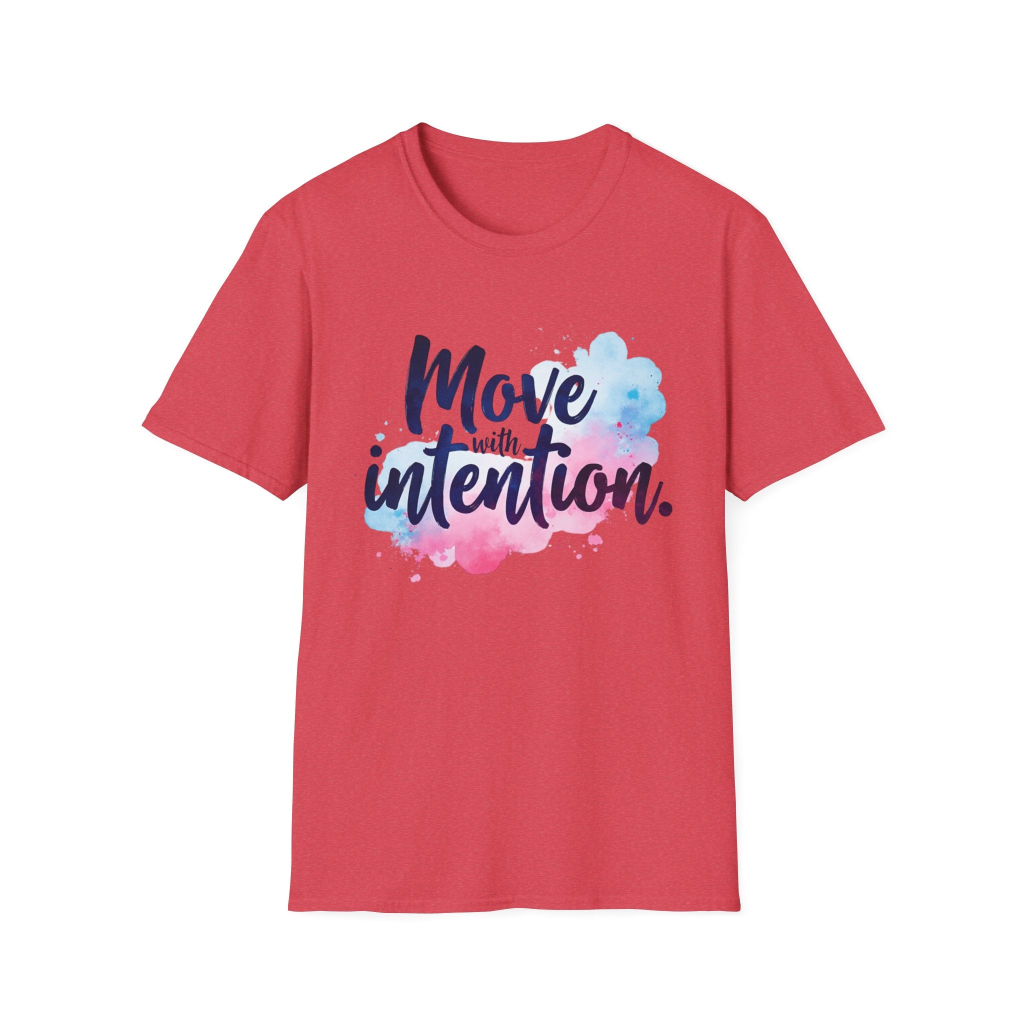 Move With Intention T-Shirt, Mindfulness Motivation Gift, Positive Affirmation Graphic Tee, Inspirational Yoga Top