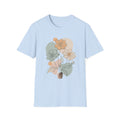 Minimalist Floral Line Art T-Shirt, Aesthetic Botanical Flower Gift, Retro Nature Lover Graphic Tee