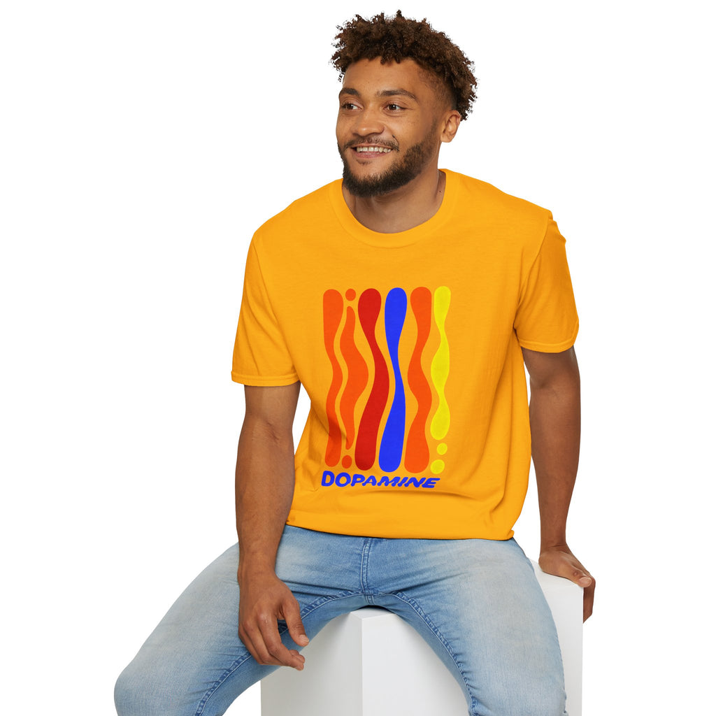 DOPAMINE T-Shirt, Retro Psychedelic Vibes Gift, Colorful Trippy Aesthetic Graphic Tee, Positive Mindset Streetwear Shirt
