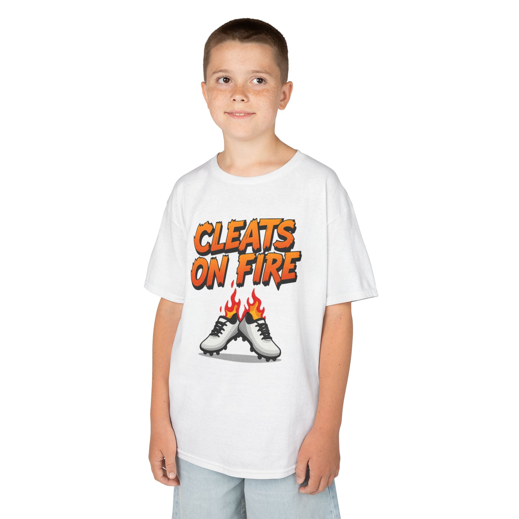 Cleats On Fire T-Shirt, Funny Soccer Player Gift, Cool Football Lover Graphic Tee
