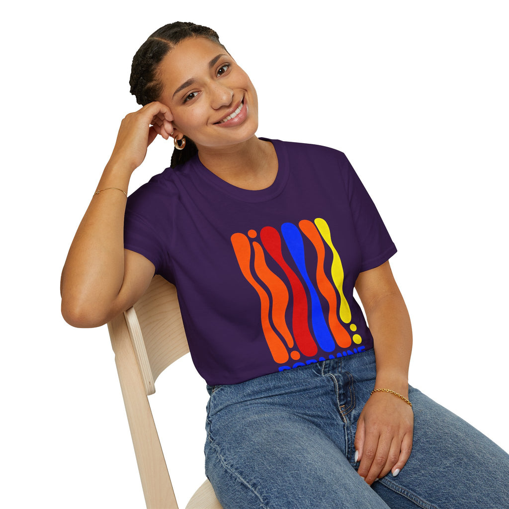 DOPAMINE T-Shirt, Retro Psychedelic Vibes Gift, Colorful Trippy Aesthetic Graphic Tee, Positive Mindset Streetwear Shirt