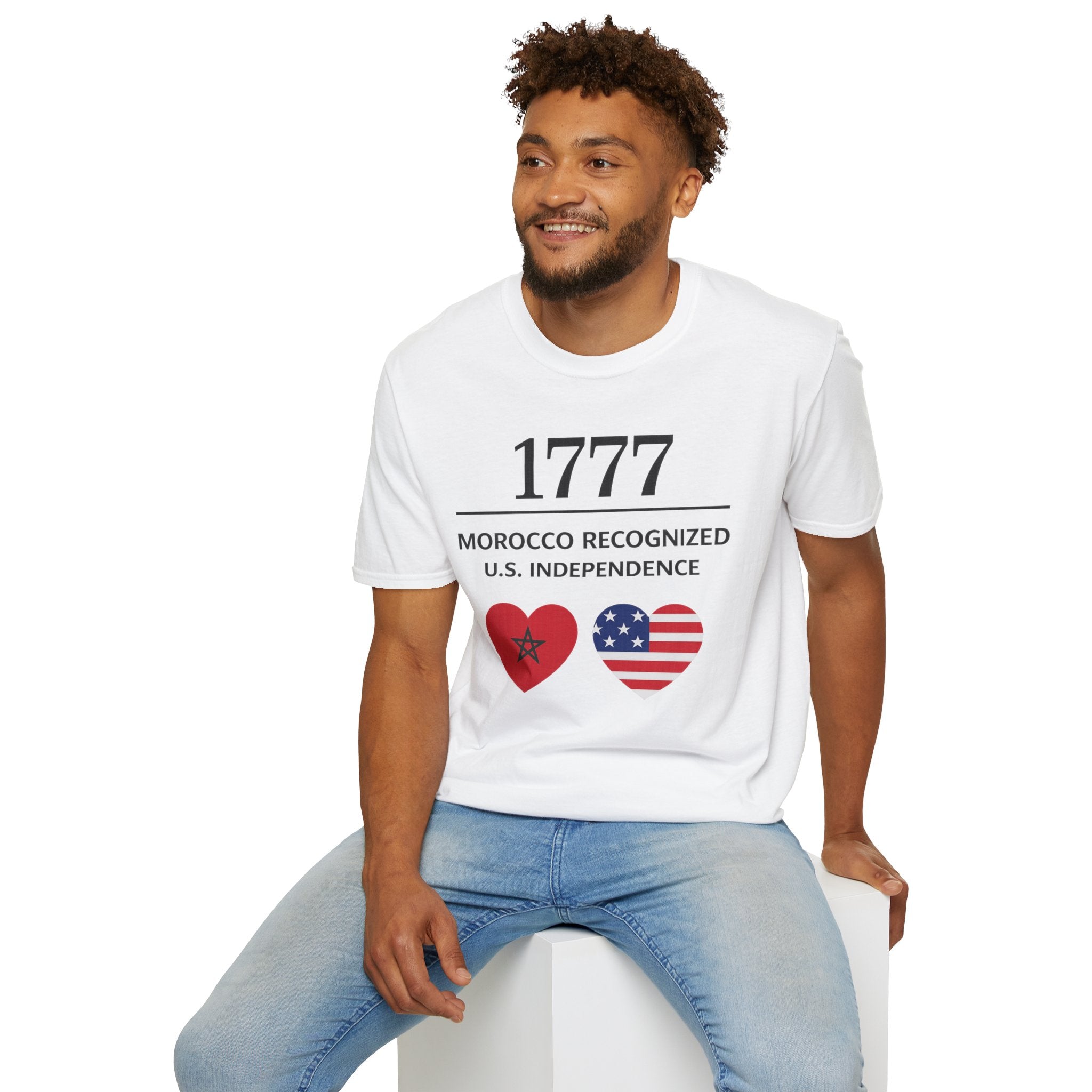 250th Anniversary 1776-2026 | 1777 Morocco x USA Friendship Design | Coeurs Drapeaux Maroc & USA | Minimal Gift | Moroccan American