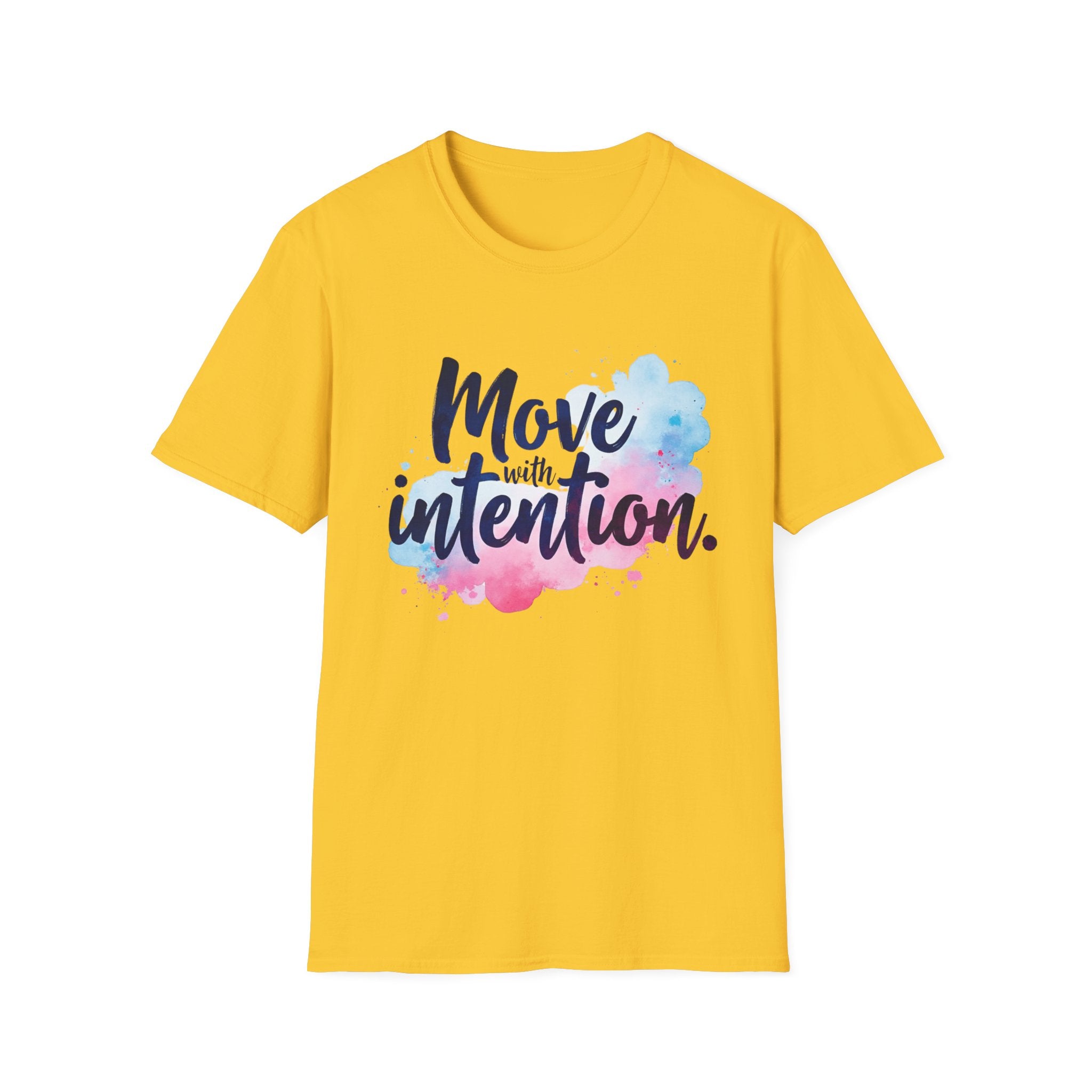 Move With Intention T-Shirt, Mindfulness Motivation Gift, Positive Affirmation Graphic Tee, Inspirational Yoga Top