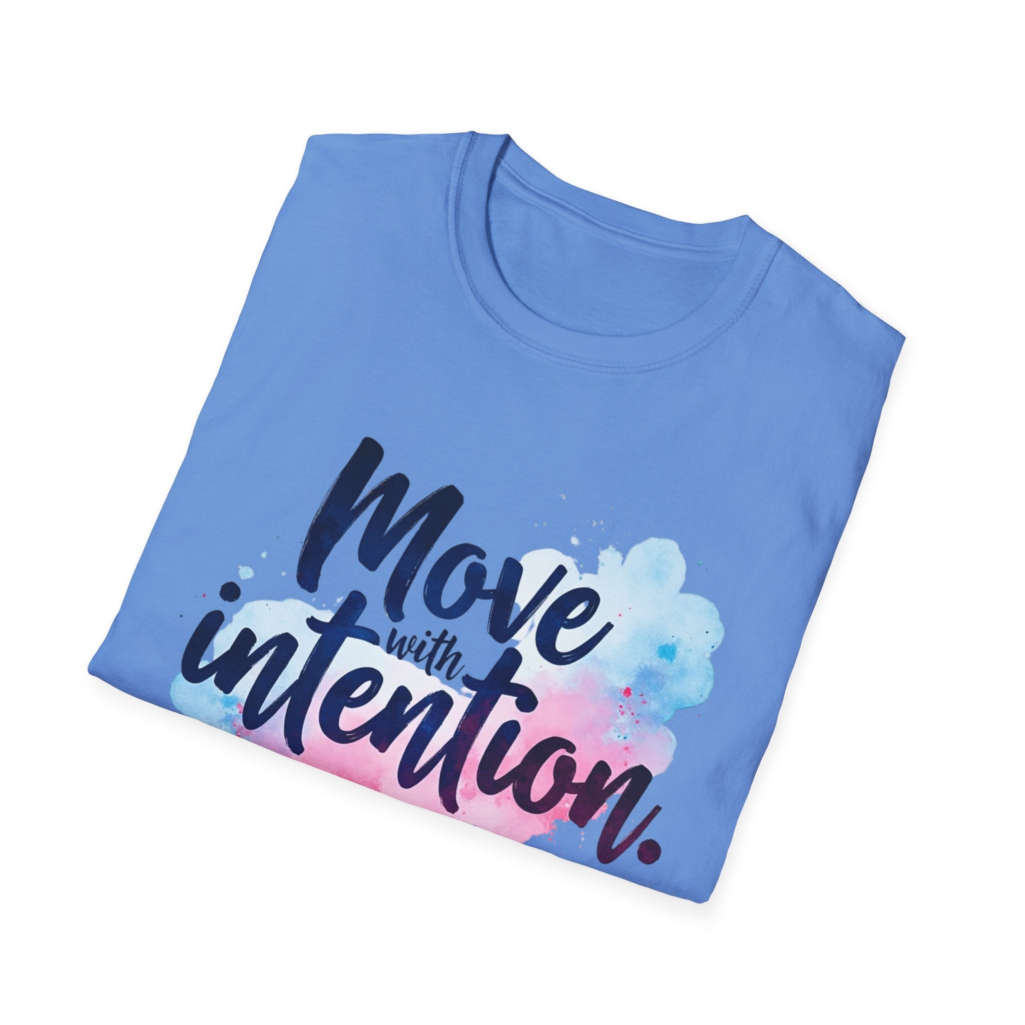 Move With Intention T-Shirt, Mindfulness Motivation Gift, Positive Affirmation Graphic Tee, Inspirational Yoga Top