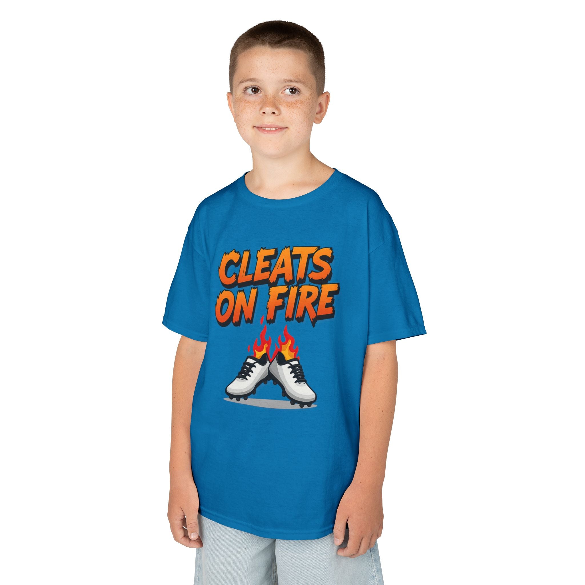 Cleats On Fire T-Shirt, Funny Soccer Player Gift, Cool Football Lover Graphic Tee
