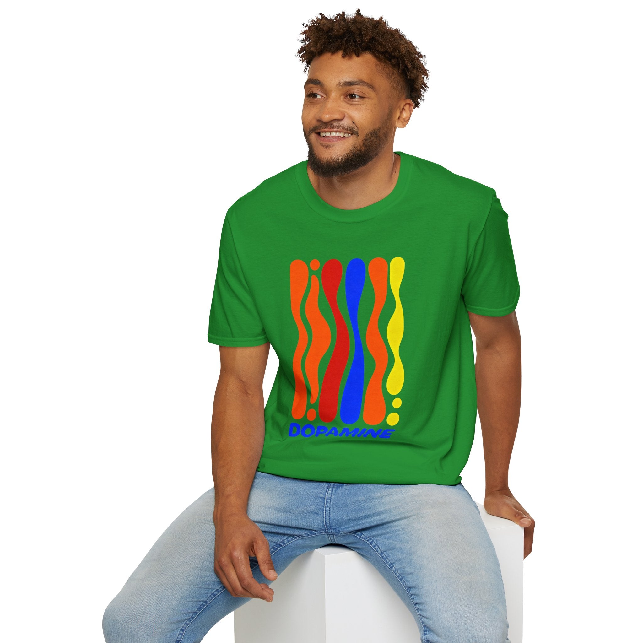 DOPAMINE T-Shirt, Retro Psychedelic Vibes Gift, Colorful Trippy Aesthetic Graphic Tee, Positive Mindset Streetwear Shirt