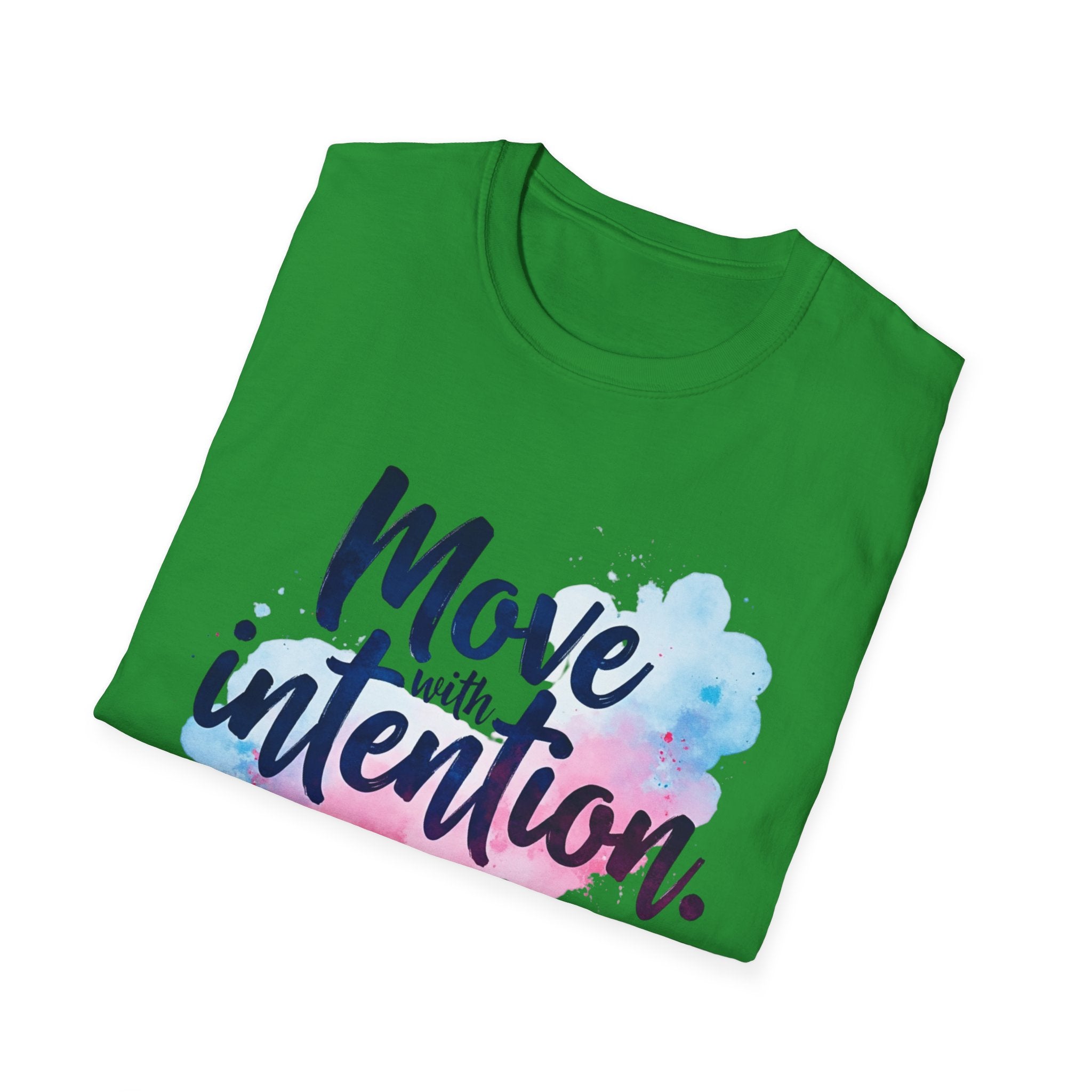Move With Intention T-Shirt, Mindfulness Motivation Gift, Positive Affirmation Graphic Tee, Inspirational Yoga Top