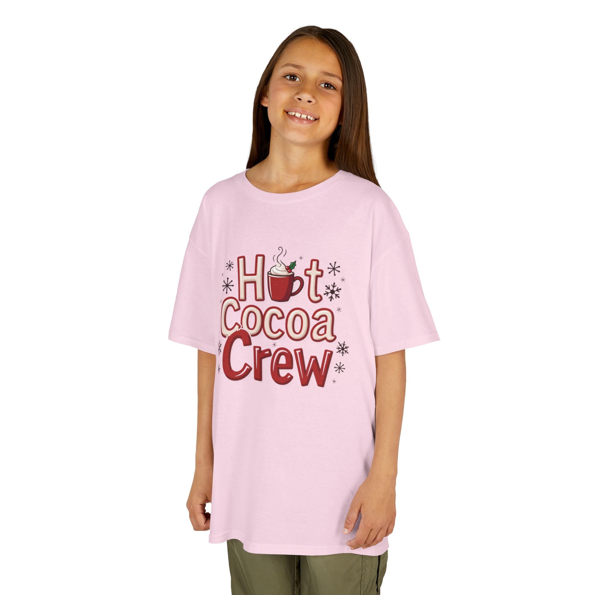 Hot Cocoa Crew T-Shirt, Cozy Christmas Family Matching Gift, Cute Winter Holiday Hot Chocolate Graphic Tee