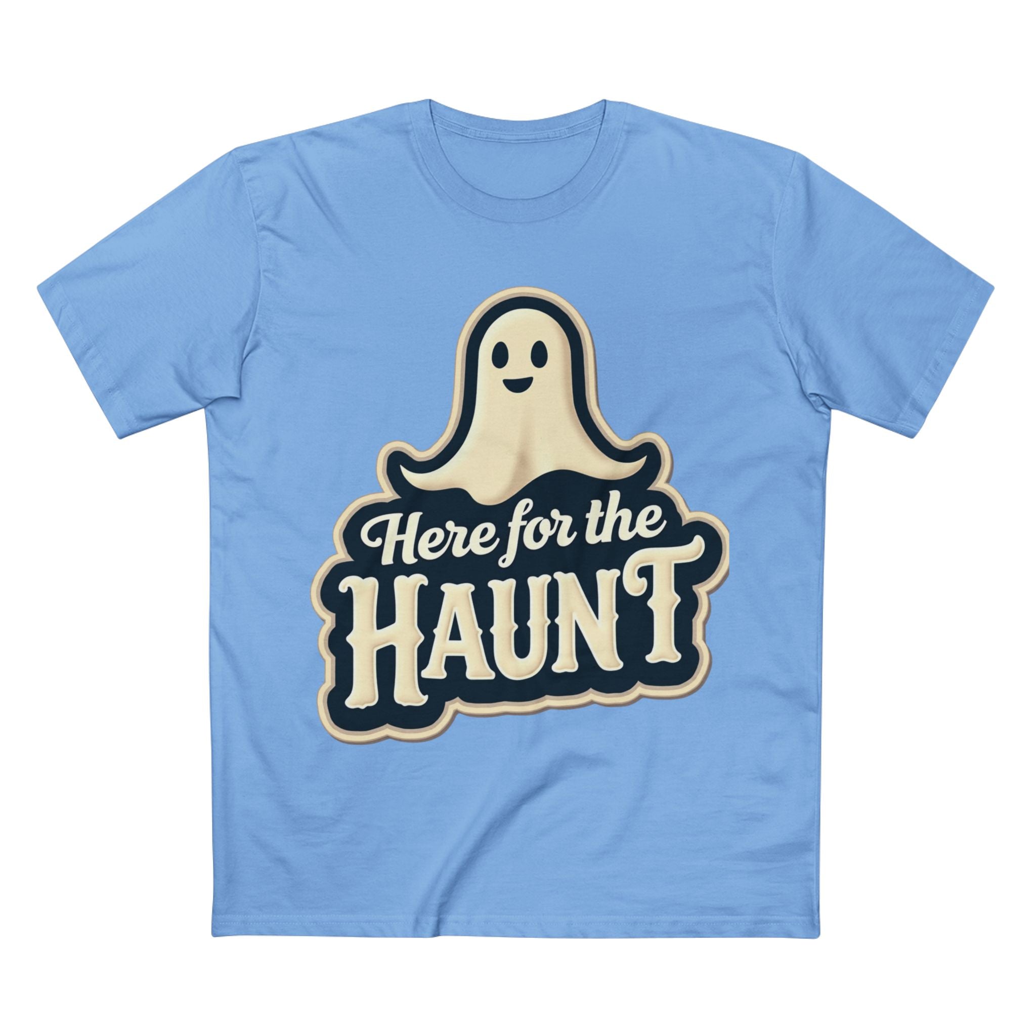 Halloween Party Tee, Cute Ghost Here for the Haunt Gift, Trendy Spooky Vibes T-Shirt
