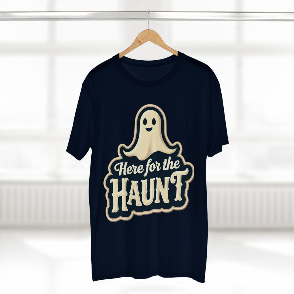 Halloween Party Tee, Cute Ghost Here for the Haunt Gift, Trendy Spooky Vibes T-Shirt