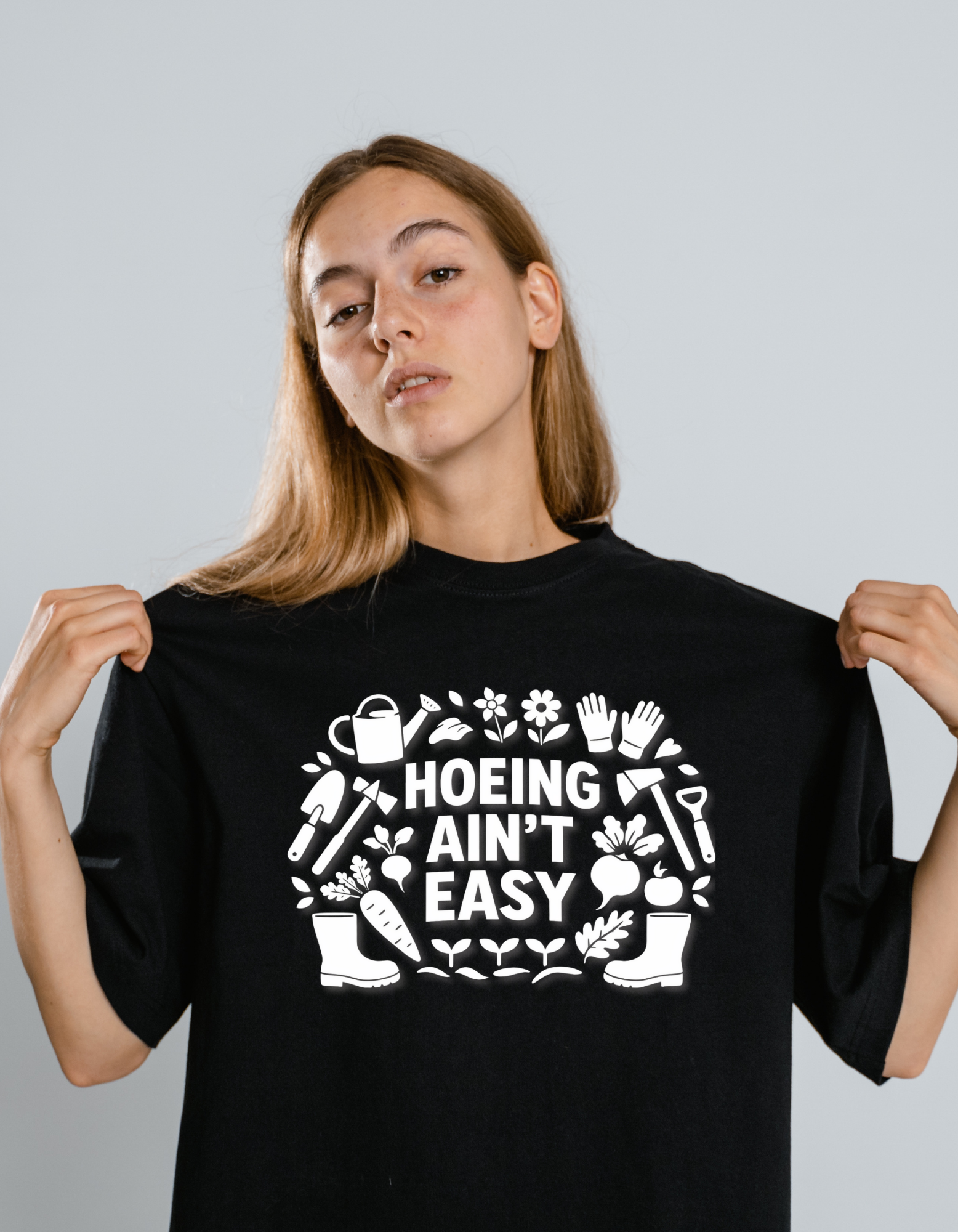 Cadeau de Jardinage Drole T Shirt Jardinier Humour Hoeing Aint Easy Chemise Jardinage