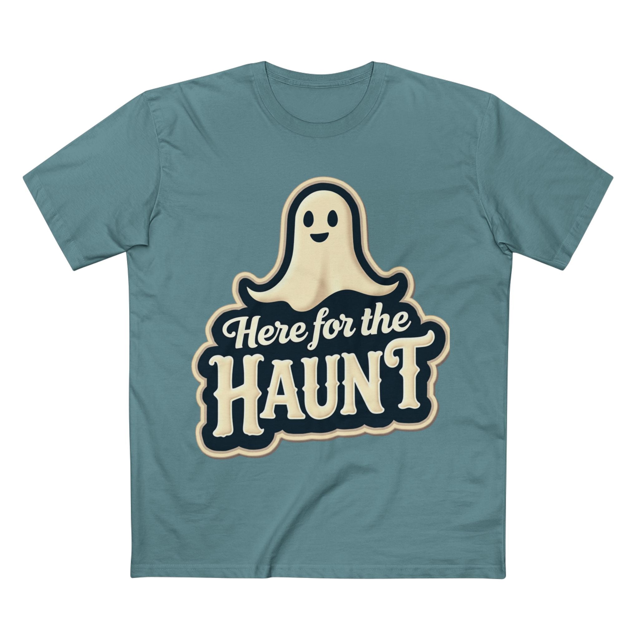 Halloween Party Tee, Cute Ghost Here for the Haunt Gift, Trendy Spooky Vibes T-Shirt