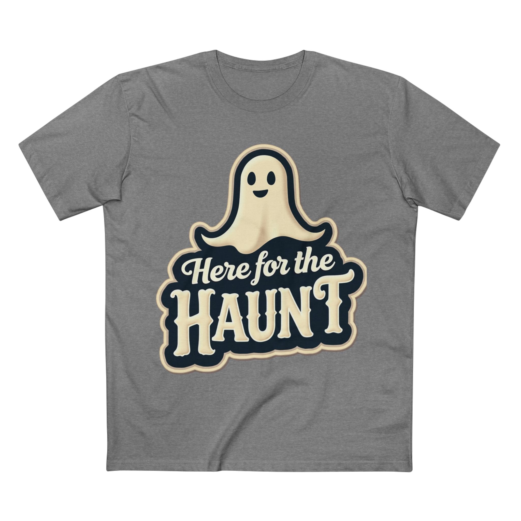 Halloween Party Tee, Cute Ghost Here for the Haunt Gift, Trendy Spooky Vibes T-Shirt
