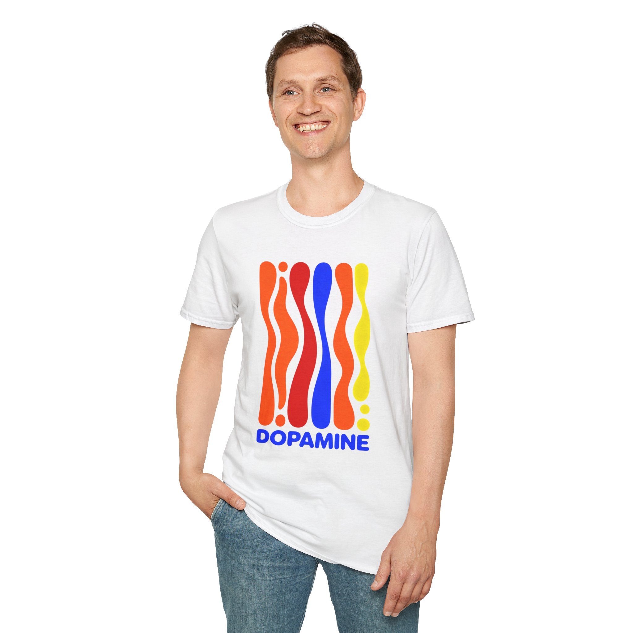 DOPAMINE T-Shirt, Retro Psychedelic Vibes Gift, Colorful Trippy Aesthetic Graphic Tee, Positive Mindset Streetwear Shirt