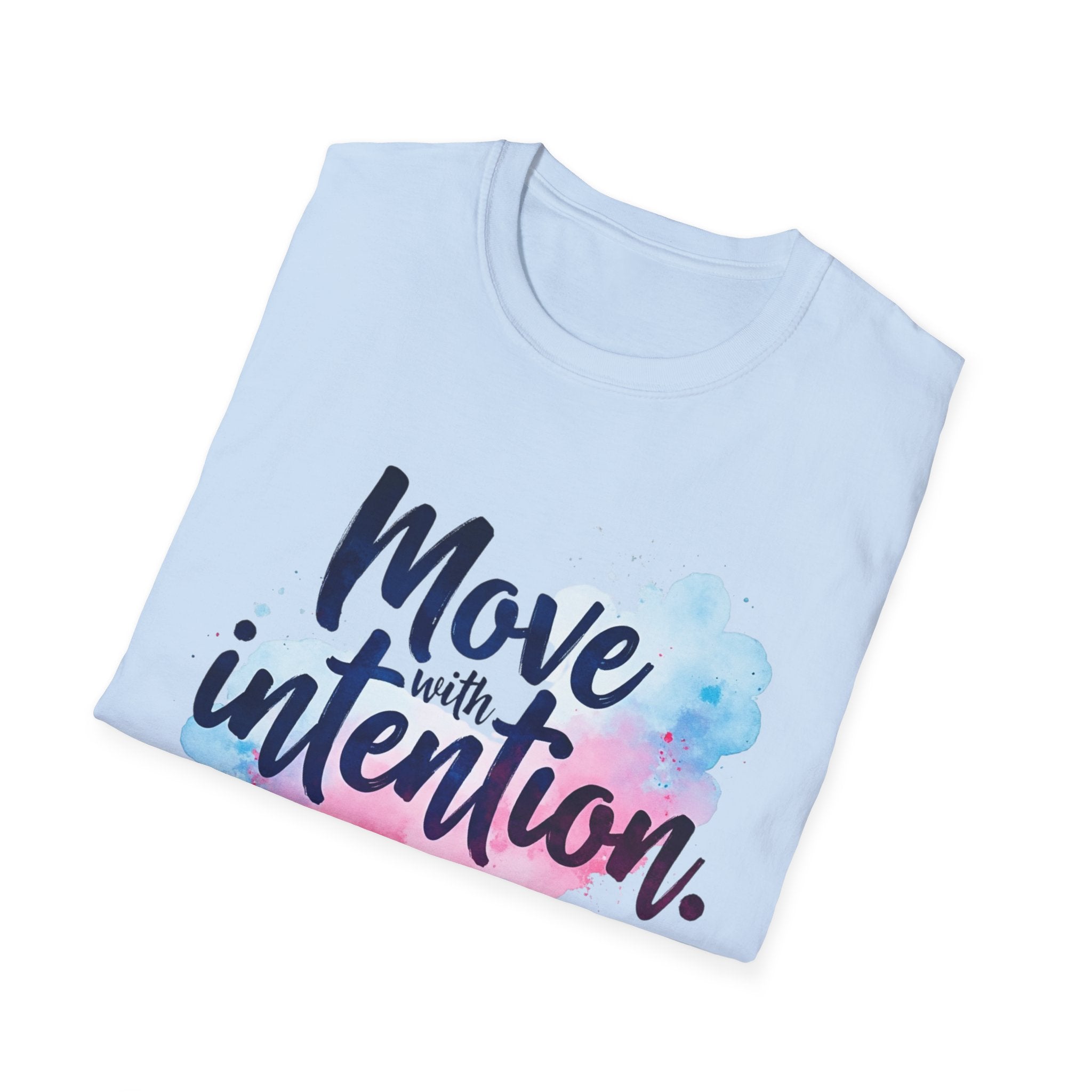 Move With Intention T-Shirt, Mindfulness Motivation Gift, Positive Affirmation Graphic Tee, Inspirational Yoga Top