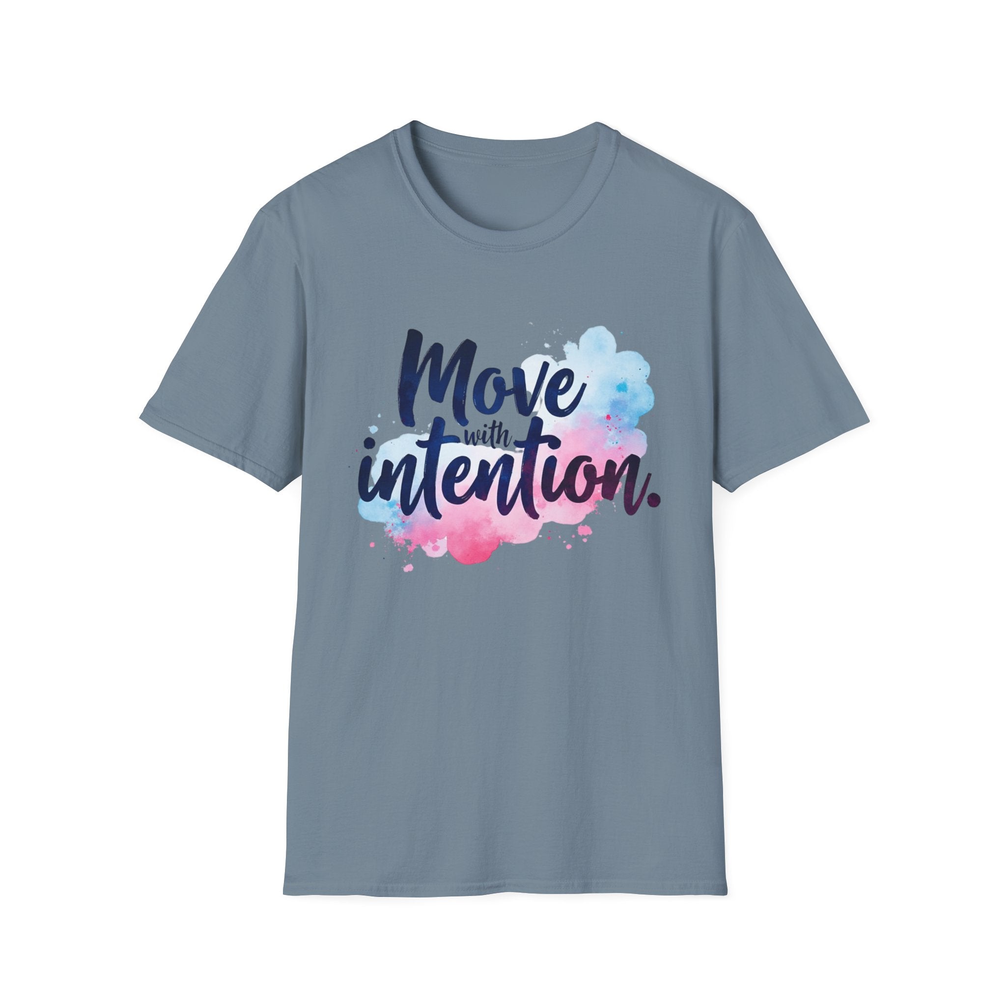 Move With Intention T-Shirt, Mindfulness Motivation Gift, Positive Affirmation Graphic Tee, Inspirational Yoga Top