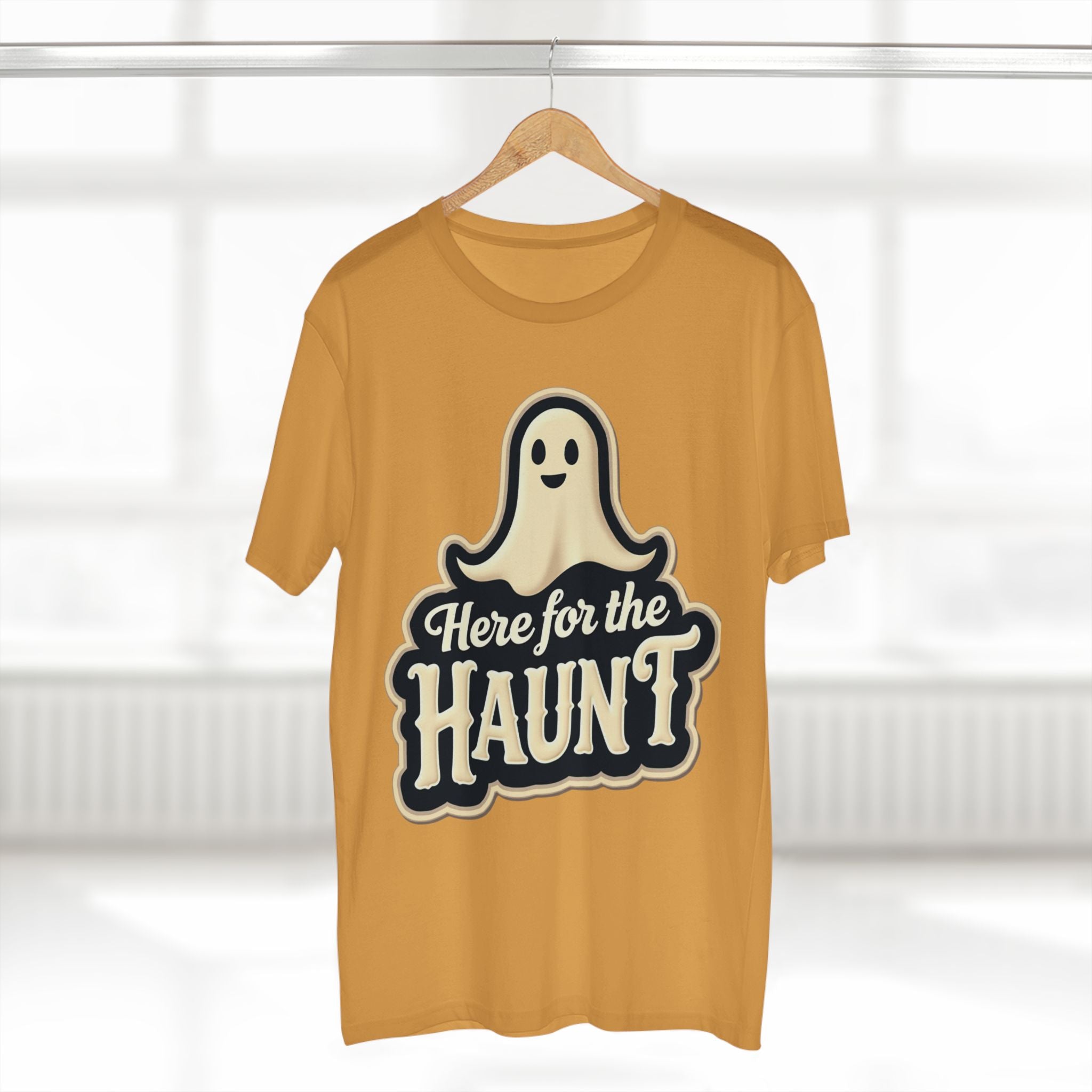 Halloween Party Tee, Cute Ghost Here for the Haunt Gift, Trendy Spooky Vibes T-Shirt
