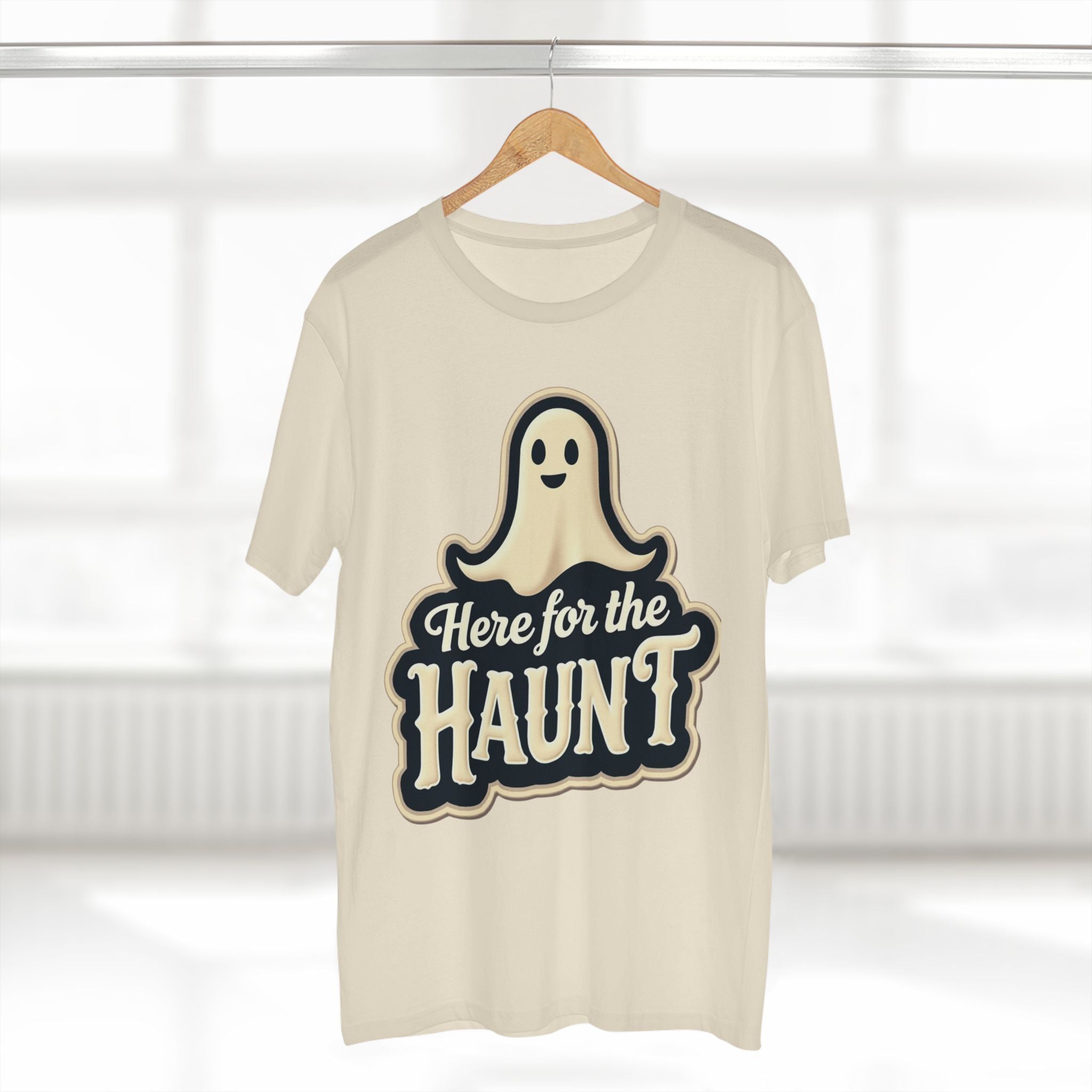 Halloween Party Tee, Cute Ghost Here for the Haunt Gift, Trendy Spooky Vibes T-Shirt