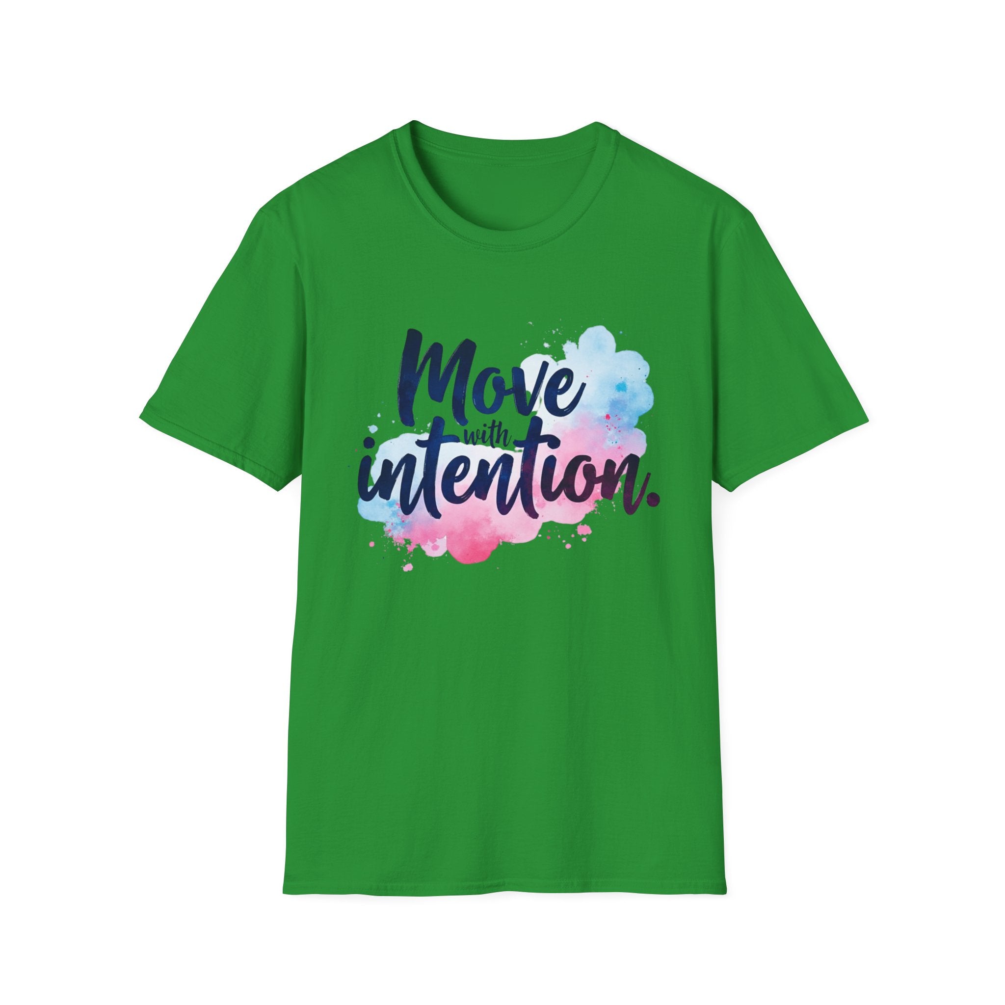 Move With Intention T-Shirt, Mindfulness Motivation Gift, Positive Affirmation Graphic Tee, Inspirational Yoga Top