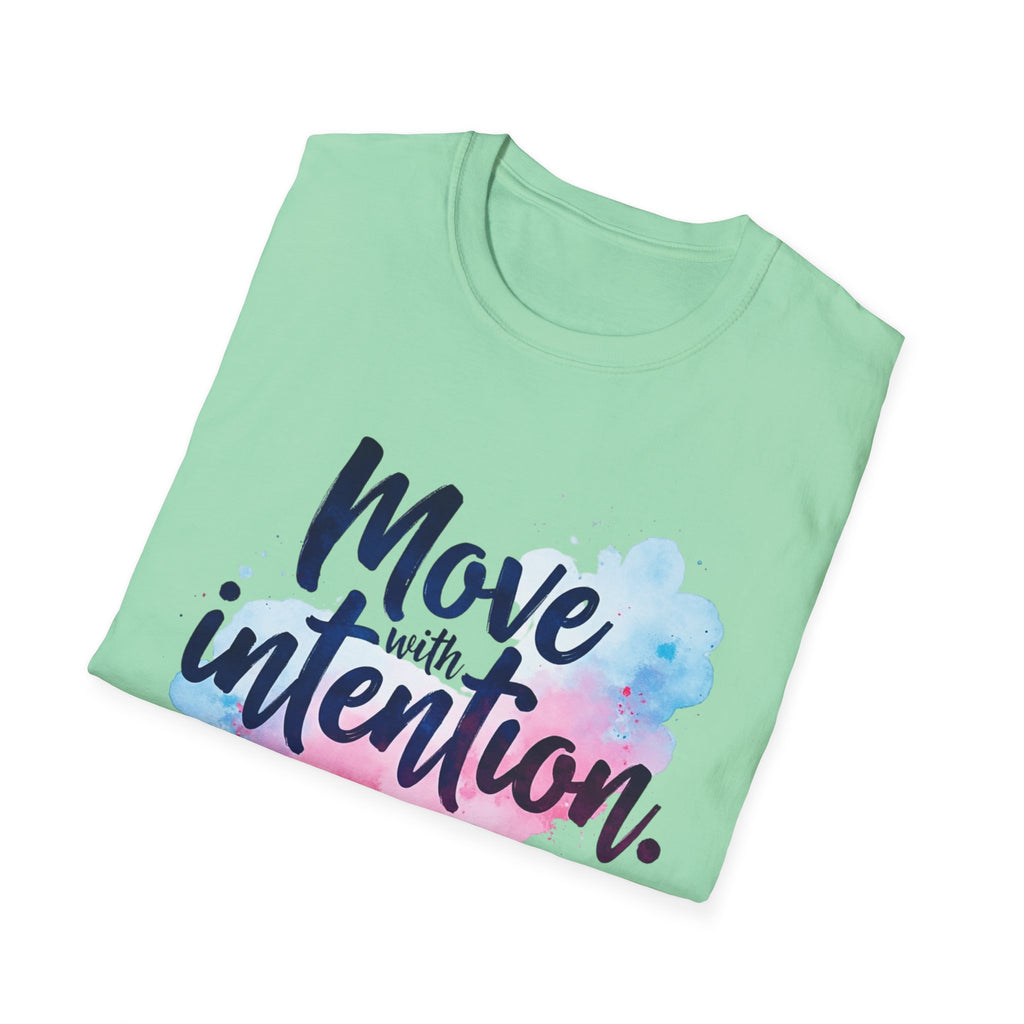 Move With Intention T-Shirt, Mindfulness Motivation Gift, Positive Affirmation Graphic Tee, Inspirational Yoga Top