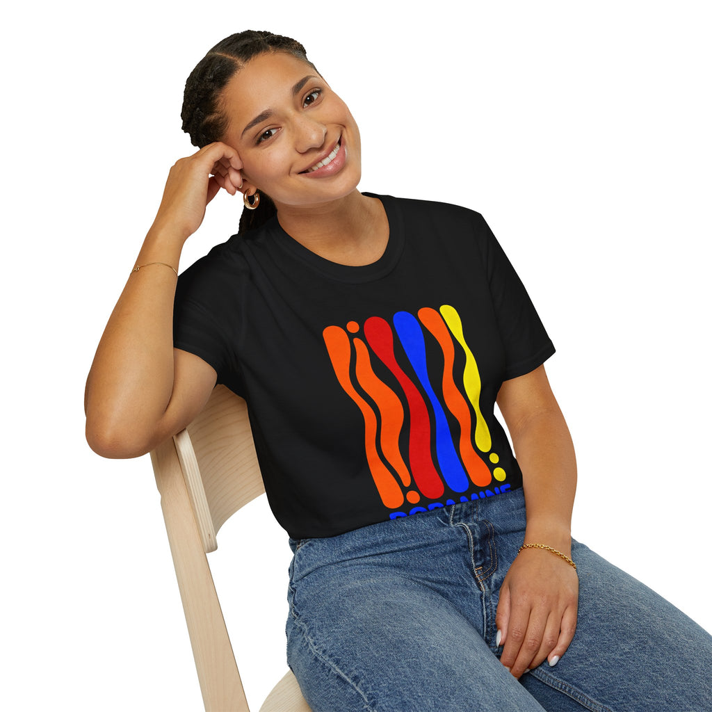 DOPAMINE T-Shirt, Retro Psychedelic Vibes Gift, Colorful Trippy Aesthetic Graphic Tee, Positive Mindset Streetwear Shirt