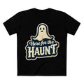 Halloween Party Tee, Cute Ghost Here for the Haunt Gift, Trendy Spooky Vibes T-Shirt